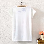 MITTELMEER New Cotton T-Shirt Women Short Sleeve O-Neck Casual Floral Print Rose t shirt Summer tops for women Fashion Tees