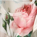 MITTELMEER New Cotton T-Shirt Women Short Sleeve O-Neck Casual Floral Print Rose t shirt Summer tops for women Fashion Tees