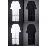 MOGU Extra Long Tee Shirts For Men O-Neck Extra Long Line Tops Tees Solid White Color T-shirt Men Big Size Men T Shirts