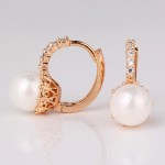 MOLIAM Crystal Hoop Earrings for Women White/Gray Simulated Pearl Delightful Wedding Design Huggie Earring MLE137/MLE146