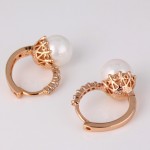 MOLIAM Crystal Hoop Earrings for Women White/Gray Simulated Pearl Delightful Wedding Design Huggie Earring MLE137/MLE146