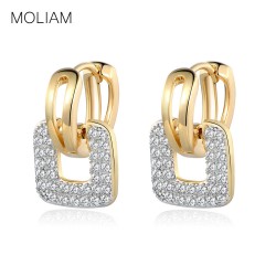 MOLIAM Fashion Design Small Huggie Hoop Earrings for Womens Cluster Paved Zirconia Crystal Stone Earing Jewelry 2016 MLE218
