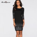 MOQUEEN Autumn Winter Dress Women 2018 Fashion Elegant Bodycon Rivet Pencil Dress Ladies Black Red Sheath Casual Party Dresses