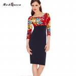 MOQUEEN Women Autumn Dress 2018 Fashion Casual Elegant Dress Women European Floral Print Pencil Dresses Green Ladies Vestidos