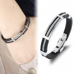 MOZO FASHION Men Bracelet Stainless Steel Wire Silicone Bracelets Cool Man Casual Bracelet Trend Male Jewelry Accessories MPH946
