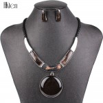 MS20129 Fashion Brand Jewelry Sets Round Pendant 5 Colors Faux Leather Rope High Quality Wholesale Price Party Gifts