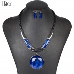 MS20129 Fashion Brand Jewelry Sets Round Pendant 5 Colors Faux Leather Rope High Quality Wholesale Price Party Gifts