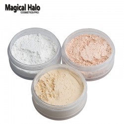 Magical Halo Long Lasting Loose Powder Waterproof Matte Setting Powder with Puff Concealer Light Banana Powder Mineral Makeup 