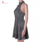 Makkrom 2017 Summer  Woman Party Bandage Lace up Dress Off Shoulder Sexy Backless Casual Solid Pleated Mini Dress Plus Size