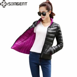 Manteau Femme Stand Collar Slim Short White Duck Women Ultra Light Down Jacket Casual Padded Coat Chaqueta Mujer Giacca Donna
