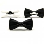 Mantieqingway Brand Bow Ties for Men PU Leather Black White Beard Shape Bowties Fashion Bowknot Bowties Men Christmas Gifts