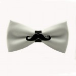 Mantieqingway Brand Bow Ties for Men PU Leather Black White Beard Shape Bowties Fashion Bowknot Bowties Men Christmas Gifts