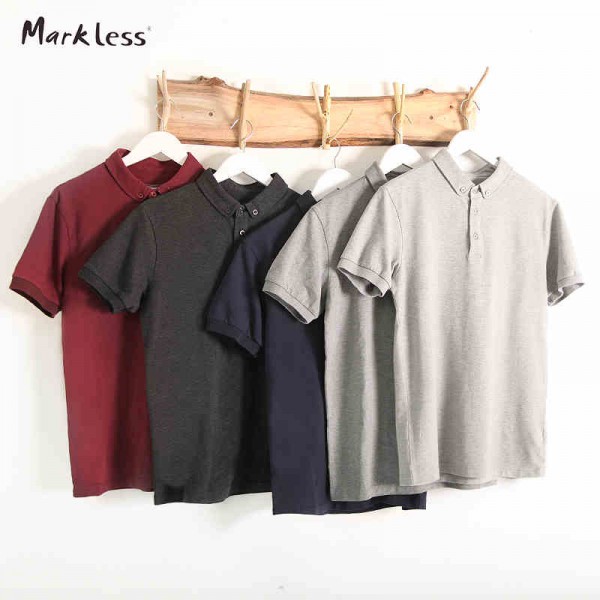 Markless Classic Polo Shirt Men Short Sleeve Slim Fit Casual Polo Shirts Fashion Men's Turn-down Collar Solid Colors Top TXA6688