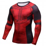 Marvel Deadpool  long-sleeved compression t shirt men Deadpoolt 3D printing cosplay t-shirts 2017 summer fitness tights T-shirt