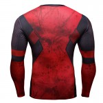 Marvel Deadpool  long-sleeved compression t shirt men Deadpoolt 3D printing cosplay t-shirts 2017 summer fitness tights T-shirt