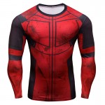 Marvel Deadpool  long-sleeved compression t shirt men Deadpoolt 3D printing cosplay t-shirts 2017 summer fitness tights T-shirt