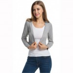 Meaneor 2017 Autumn Women's Shrug Bolero Casual Outwear Basic Long Sleeve Short Jacket Solid  Crop Cardigan Sweater