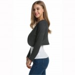 Meaneor 2017 Autumn Women's Shrug Bolero Casual Outwear Basic Long Sleeve Short Jacket Solid  Crop Cardigan Sweater