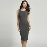 Meaneor Women O-neck Sleeveless Dress women Slim Soild Dress Fit Bodycon Tank women Casual  Dress Size S-XXL