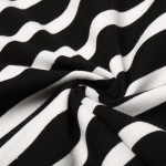 Meaneor Women Striped T-shirt  2016 Autumn 3/4  Batwing Sleeve Black White Tops Casual O-Neck Stretchy Fabric Loose Fit Top tee