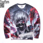 Men Autumn Long Sleeve Creative 3D Tokyo Ghoul Sweatshirt Anime Cartoon Sasuke Ninja Print Sweatshirts Fashion Tops Design