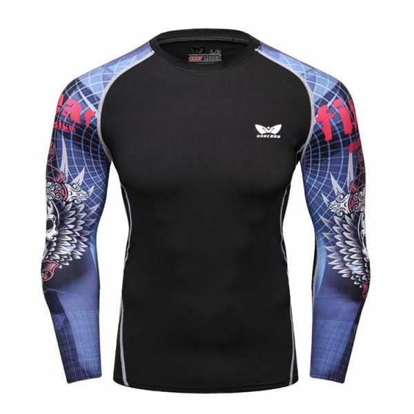 Men Compression Long sleeve Breathable Quick Dry T Shirts Bodybuilding Weight lifting Base Layer Fitness Tight Tops T-shirt