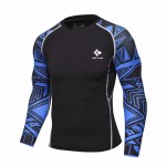 Men Compression Shirts MMA Rashguard Keep Fit Fitness Long Sleeves Base Layer Skin Tight Weight Lifting Elastic Mens T Shirts