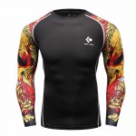 Men Compression Shirts MMA Rashguard Keep Fit Fitness Long Sleeves Base Layer Skin Tight Weight Lifting Elastic Mens T Shirts