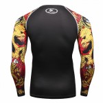 Men Compression Shirts MMA Rashguard Keep Fit Fitness Long Sleeves Base Layer Skin Tight Weight Lifting Elastic Mens T Shirts