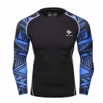 Men Compression Shirts MMA Rashguard Keep Fit Fitness Long Sleeves Base Layer Skin Tight Weight Lifting Elastic Mens T Shirts