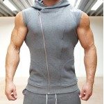 Men Cotton Hoodie Sweatshirts fitness clothes bodybuilding tank top men Sleeveless Tees Shirt Casual golds Casual Elastic vest