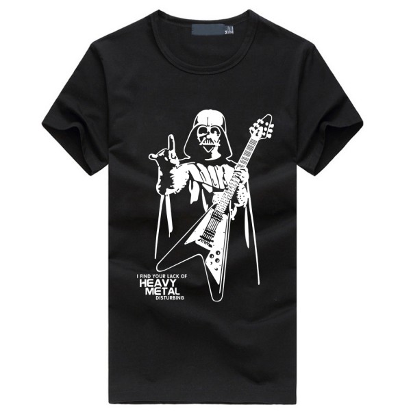 Men Darth Vader Heavy Metal printing Designer Funny T Shirts Short Sleeve Tee Creative fashion Star War t-shirts Cotton S-XXXL