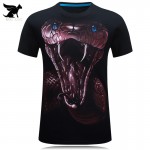 Men Fashion 2016 3D Printed Snake Short Sleeve T-Shirt Homme Casual Brand Clothing O-neck Male T Shirt Cotton Crossfit Camisetas