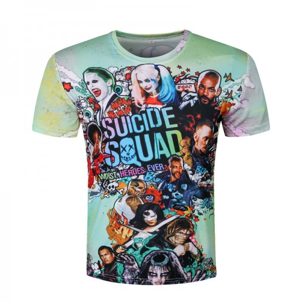 Men Harley Quinn T-shirts 3D Joker Suicide Squad T shirts Funny Movie Skateboard Tops Fashion Short Sleeve Deadshot Men