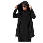 Men Hooded Jacket Black Gown Best Quality Hip Hop Mantle Hoodie Sweatshirts long Sleeves Cloak Coats Outwear Man Fashion