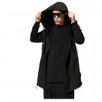 Men Hooded With Black Gown Fashion Hip Hop Mantle Hoodies Hat Sweatshirts long Sleeves Design Cloak Winter Coats Outwear Loose