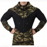 Men LeopardSweatshirt Fashion Autumn Winter Long Sleeve Contrast Color Print zipper Stitching color  HoodedHoodies