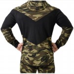 Men LeopardSweatshirt Fashion Autumn Winter Long Sleeve Contrast Color Print zipper Stitching color  HoodedHoodies