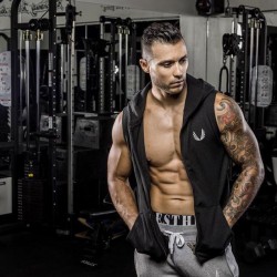 Men Summer style New sleeveless Hoodies Fitness Bodybuilding Crossfit Muscle Sweatshirt fashion zipper jacket sportswear topcoat