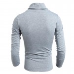 Men T-Shirt 2017 Men'S Fashion Sling High Collar T Shirt Long Sleeve Shirt Men Leisure Slim Men T-Shirt Tees&Tops XXL TRDSN