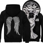 Men The Walking Dead winter fleece Sweatshirt Zombie Daryl Dixon Wings Tracksuit zipper coat Hooded 2017 funny thick jacket down