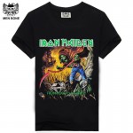 [Men bone] Iron Maiden Brand Black t shirt New Style Heavy Metal Streetwear Men's T-shirts Cotton Casual Short Sleeve TOP Tees