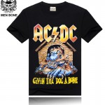 [Men bone] paragraph 9 cartoon rock crime men t-shirts AC DC hip hop fashion heavy metal t shirt