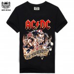 [Men bone] paragraph 9 cartoon rock crime men t-shirts AC DC hip hop fashion heavy metal t shirt