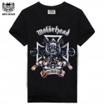 [Men bone] summer hip hop t shirt for men motorhead skull crime style print t-shirt men's cotton band t-shirt free shipping
