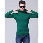 Men modal turtleneck long-sleeve T-shirt spring 2017 new autumn student popular slim thin male elastic basic shirt teenager boys