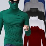 Men modal turtleneck long-sleeve T-shirt spring 2017 new autumn student popular slim thin male elastic basic shirt teenager boys