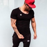 Men summer style Fashion T-shirts Fitness and bodybuilding Slim fit T Shirt Leisure muscle Male Short sleeves clothing Tee Tops