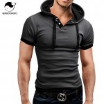 Men'S T Shirt 2017 Summer Fashion Hooded Sling Short-Sleeved Tees Male Camisa Masculina T-Shirt Slim Male Tops 4XL