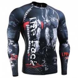 Men's MMA Compression Shirts Rashguard Fitness Long Sleeves 3D Prints Joggers Base Layer Skin Tight Tops Weight T-Shirts